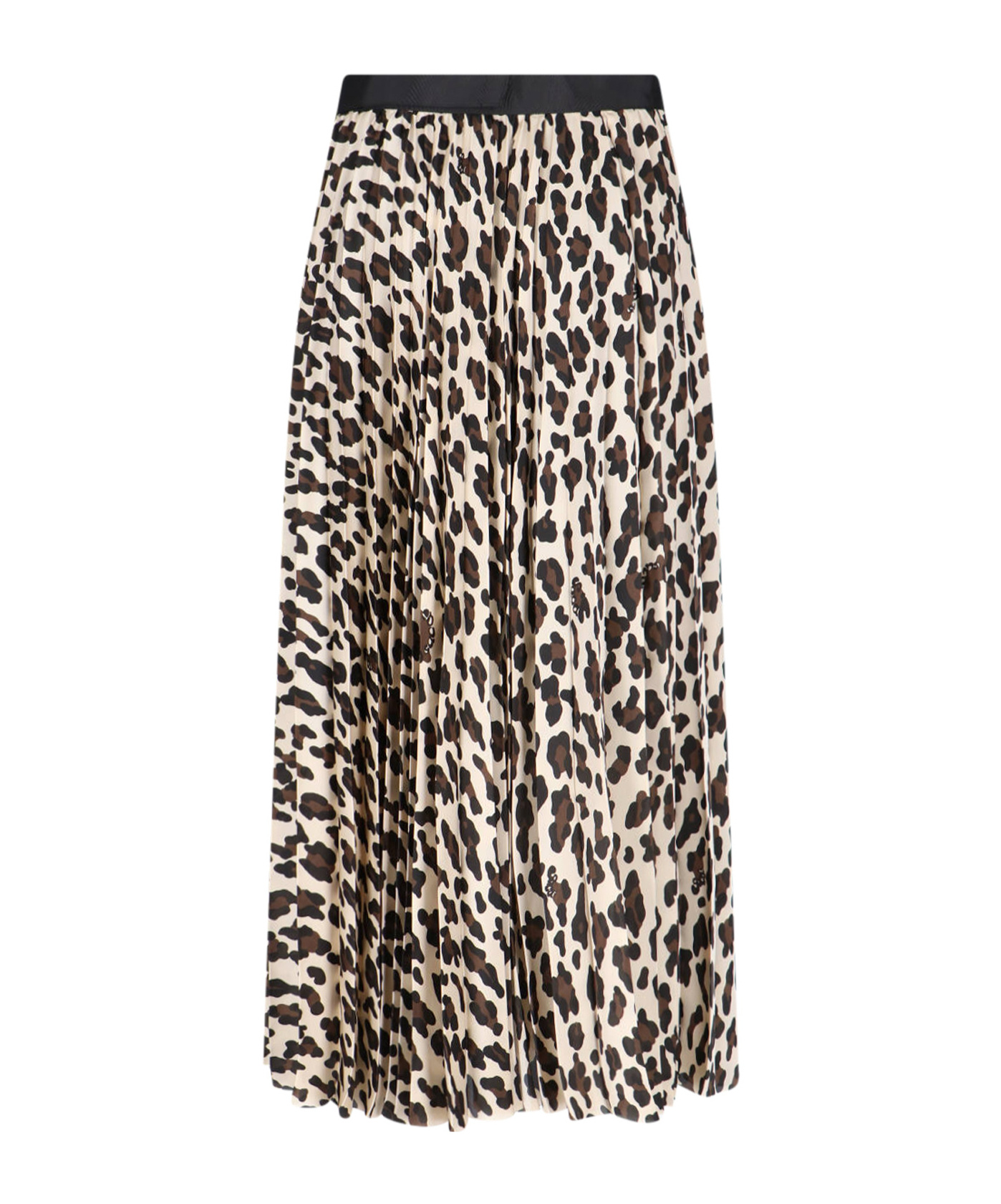 Shop Sacai Leopard-print Midi Skirt In Nude