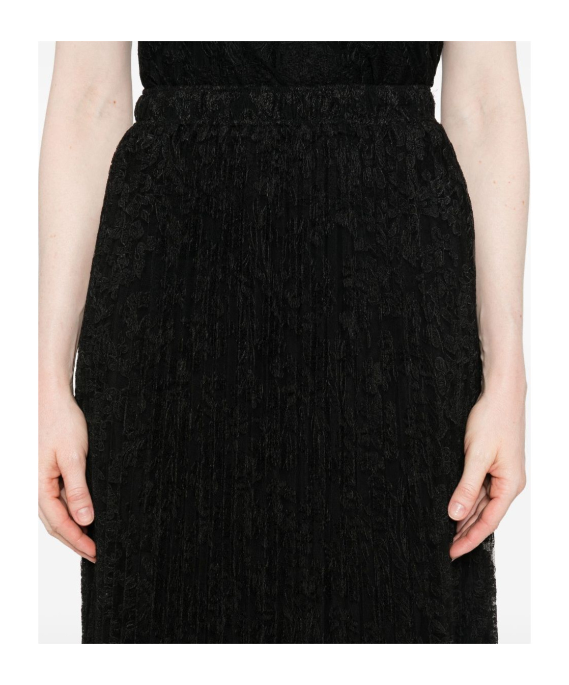 Ermanno Scervino Midi A-line Skirt Lace Overlay In Black