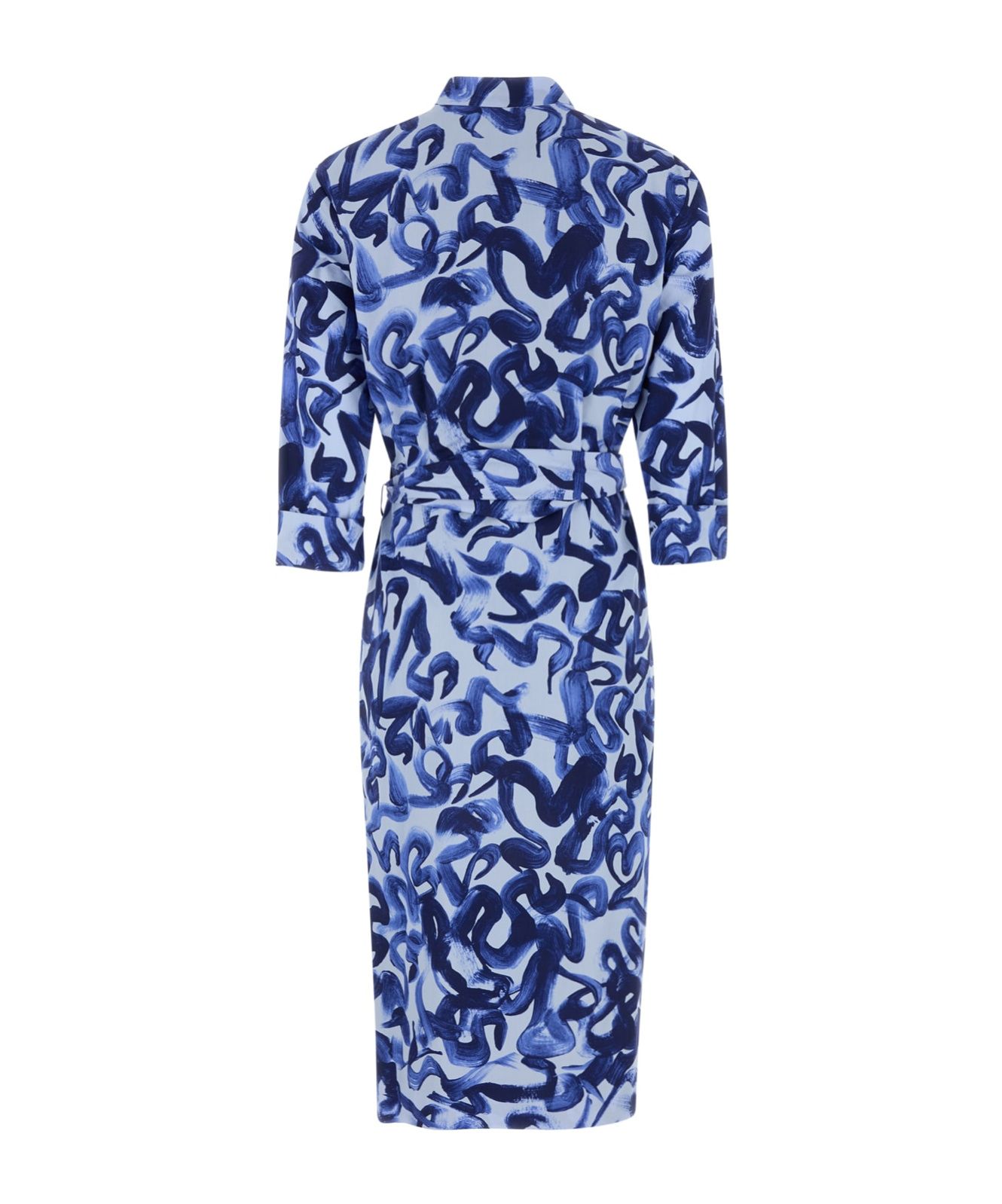 Shop Dries Van Noten All-over Printed Midi Dress In Blue
