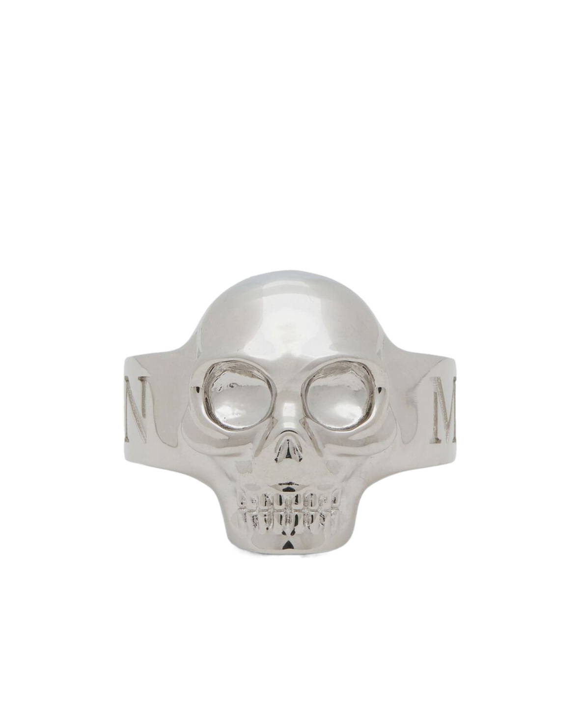 Alexander Mcqueen Skull Mcqueen Ring In Gray
