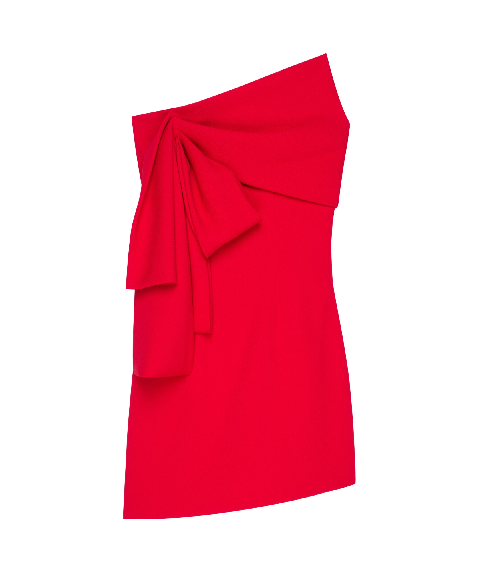 Shop Givenchy Bustier Dress In Sable Stretch With Oversized Bow In Scarlet