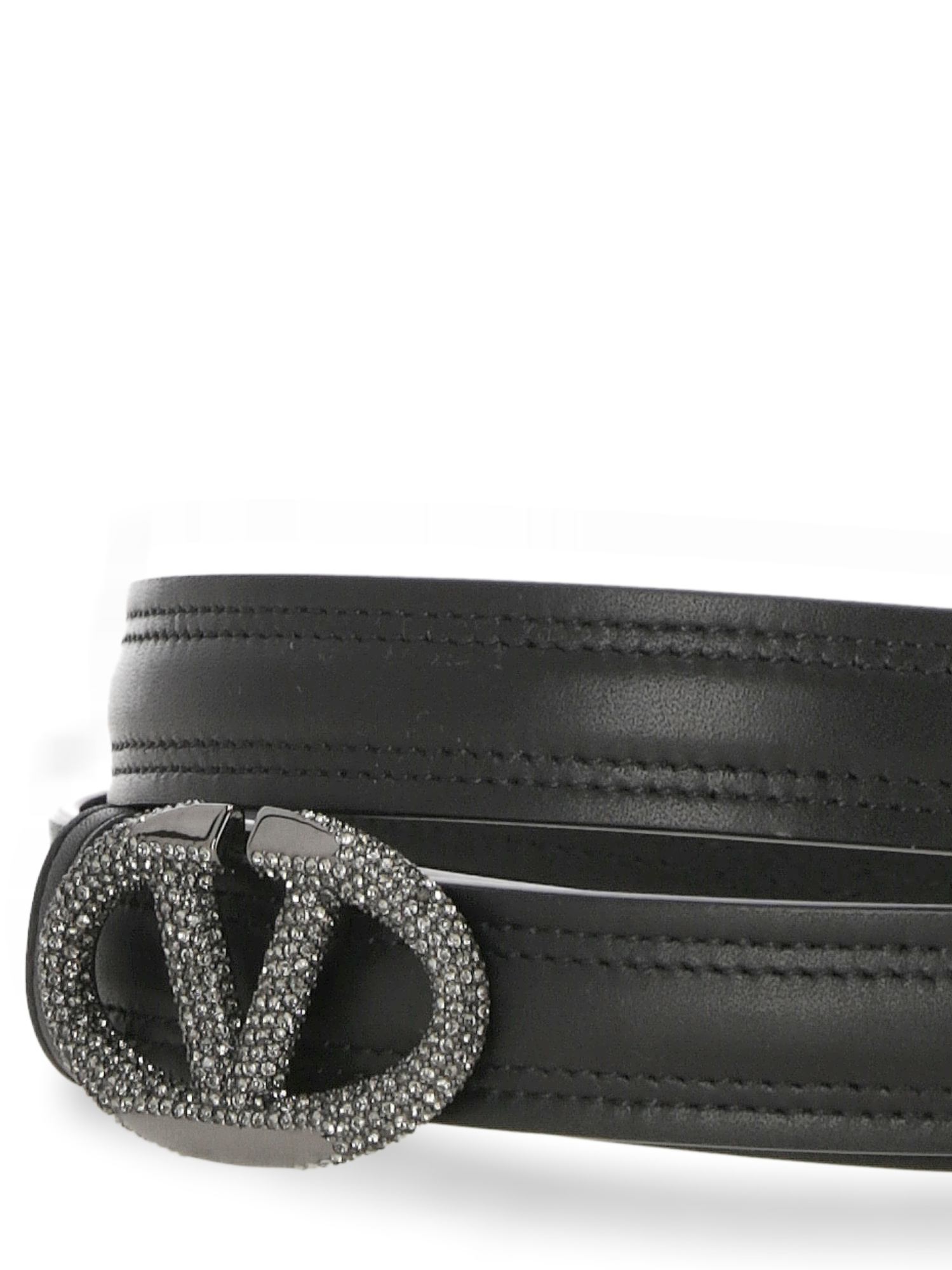 Shop Valentino Vlogo Signature Embellished Belt In Black