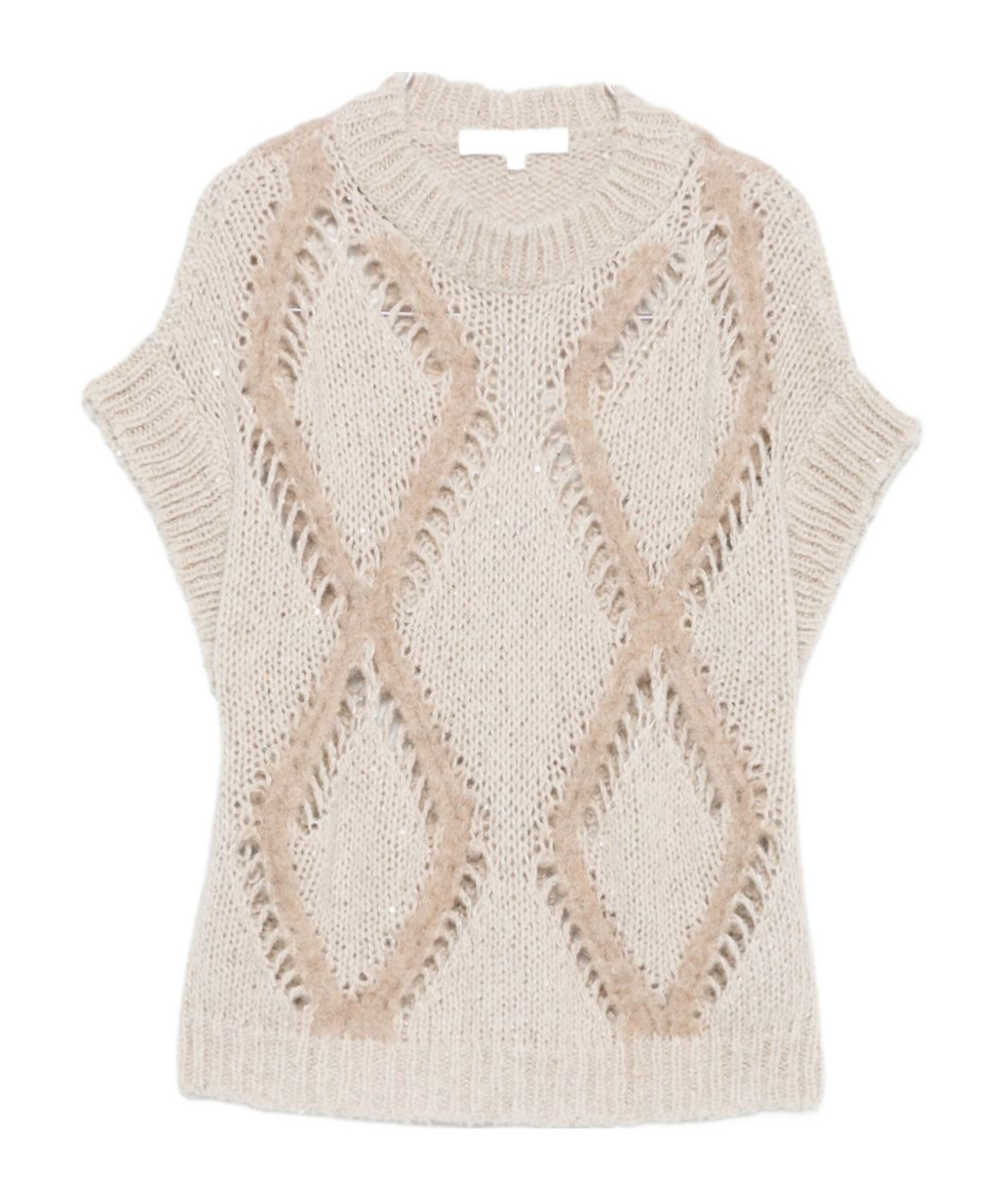 Antonelli Diamond Pattern Knitted Sweater In Brown