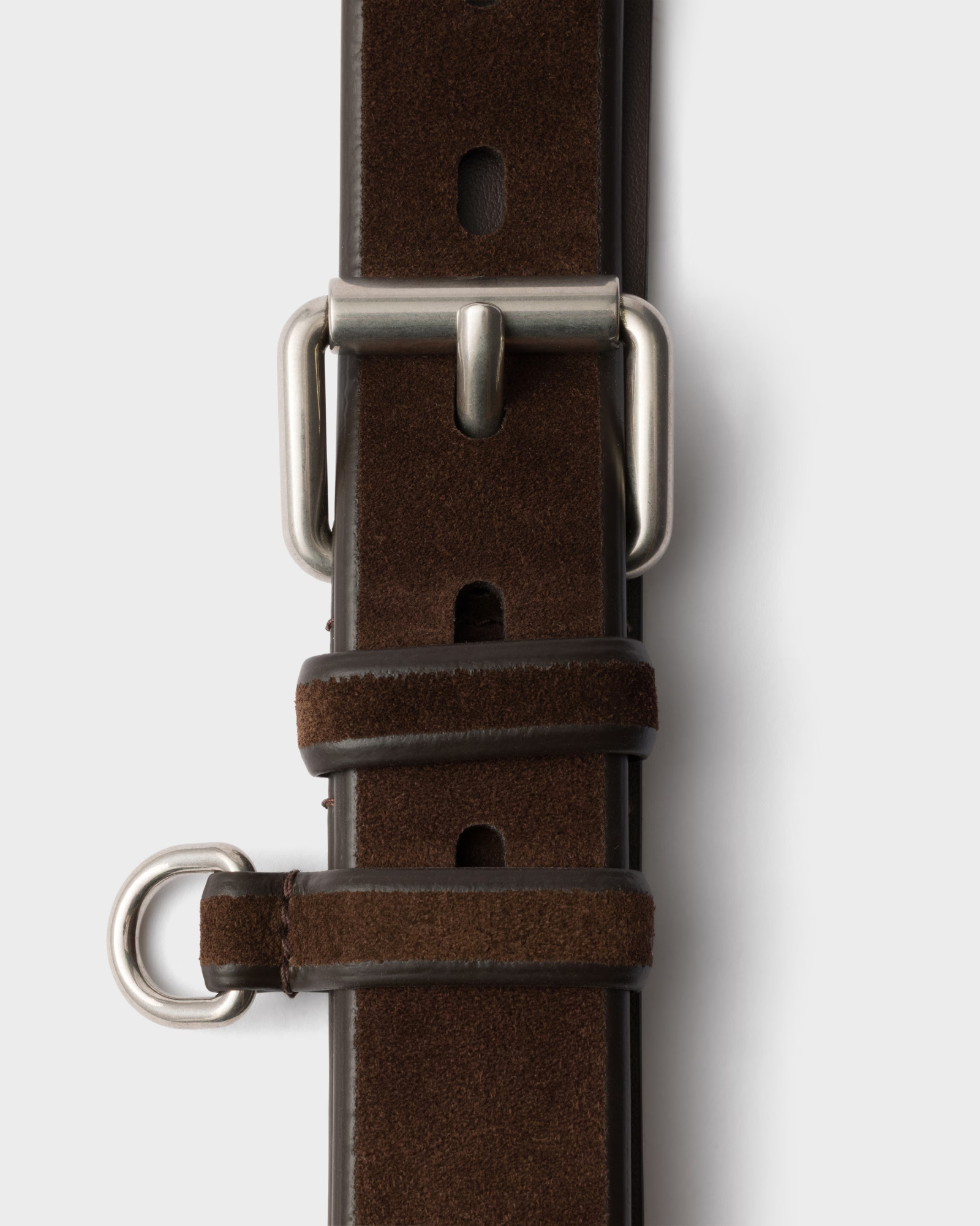 Prada Suede Belt In Dark Brown