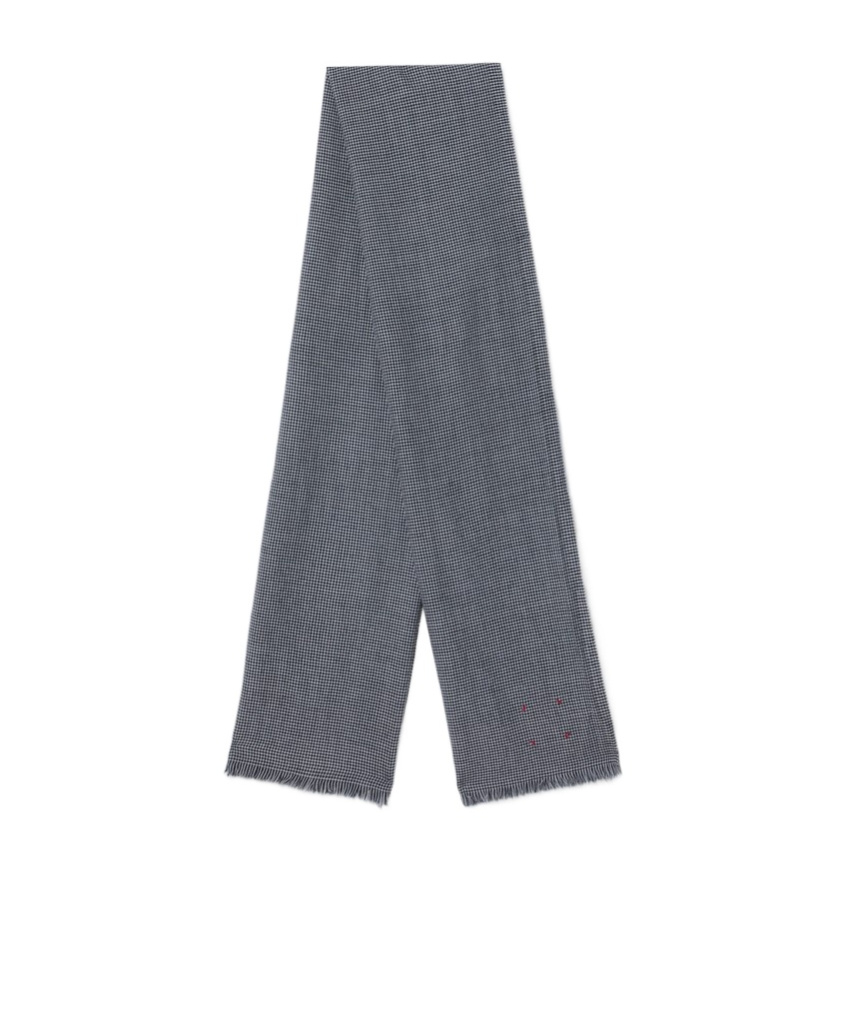 Destin Surl Checked Tassel Scarf In Gray