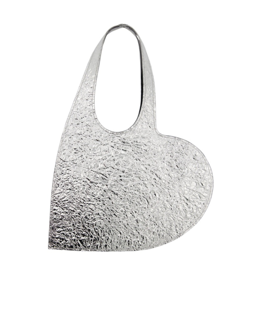 COPERNI COPERNI METALLIC EFFECT MINI HEART TOTE BAG 