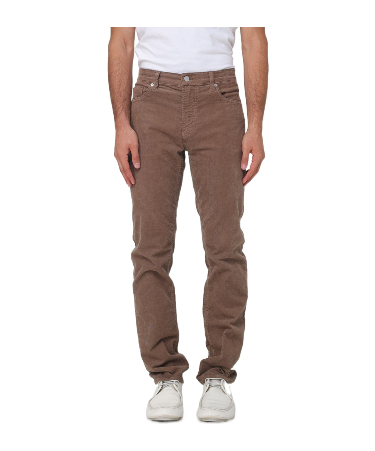 Frame Five-pocket Corduroy Casual Trousers In Brown