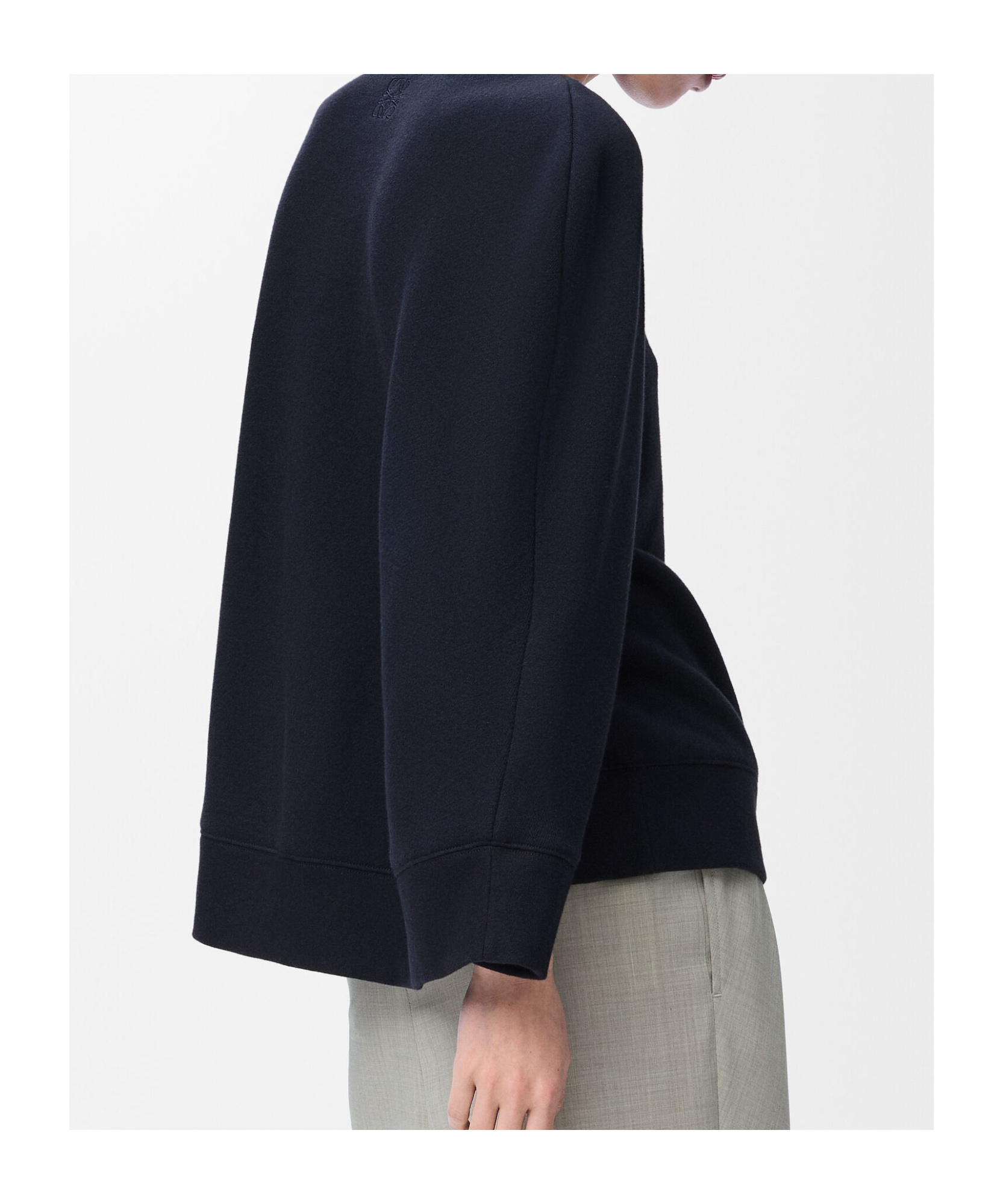 Loewe Cotton And Cashmere-blend Jersey Poncho In Blue