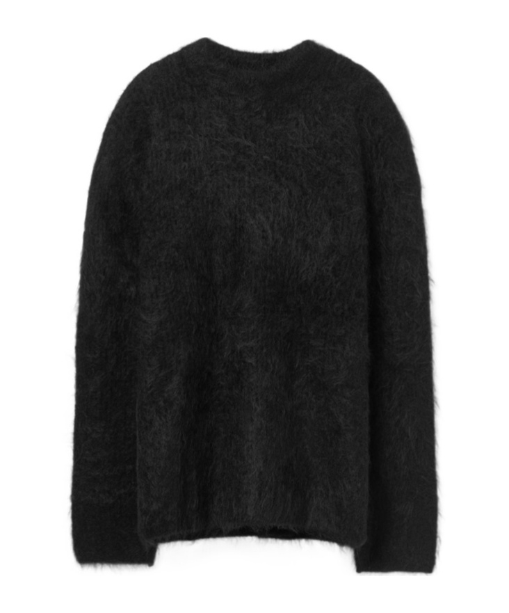 Séfr Haru Sweater Black Alpaca In Black