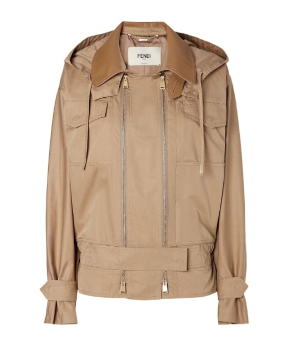Fendi Beige Cotton Blouson In Neutral