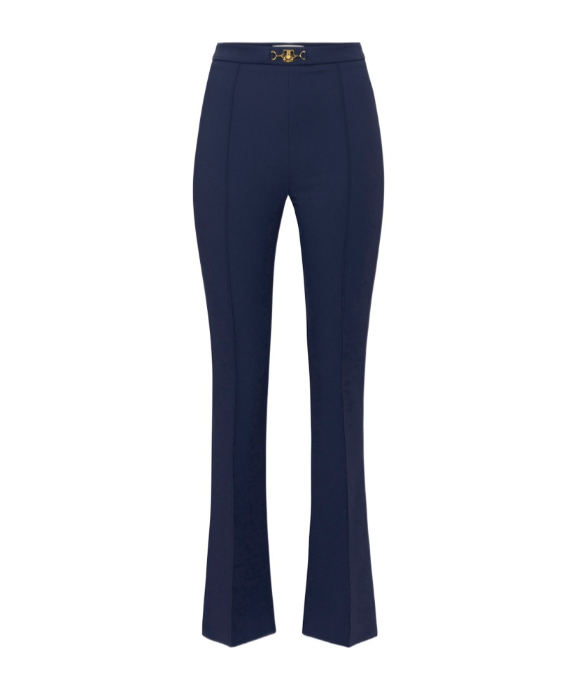 Elisabetta Franchi Buckle-detailing Trousers In Black