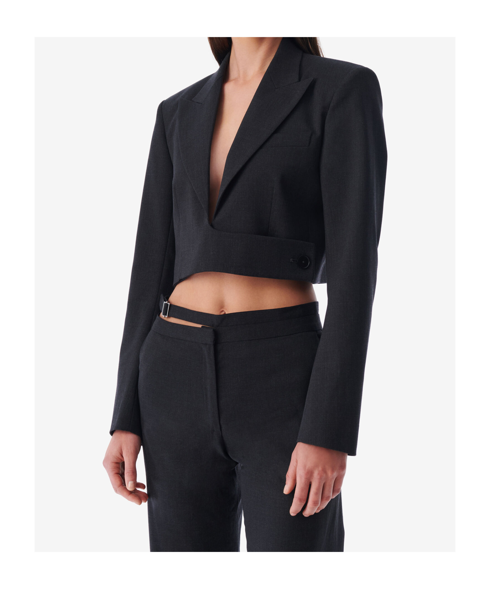 Iro Peak-lapel Cropped Blazer In Black