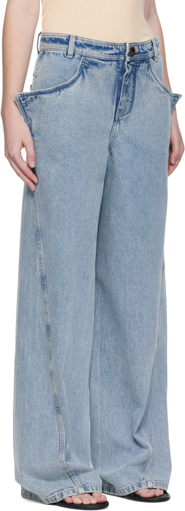 Christopher Esber Wide-leg Jeans In Blue