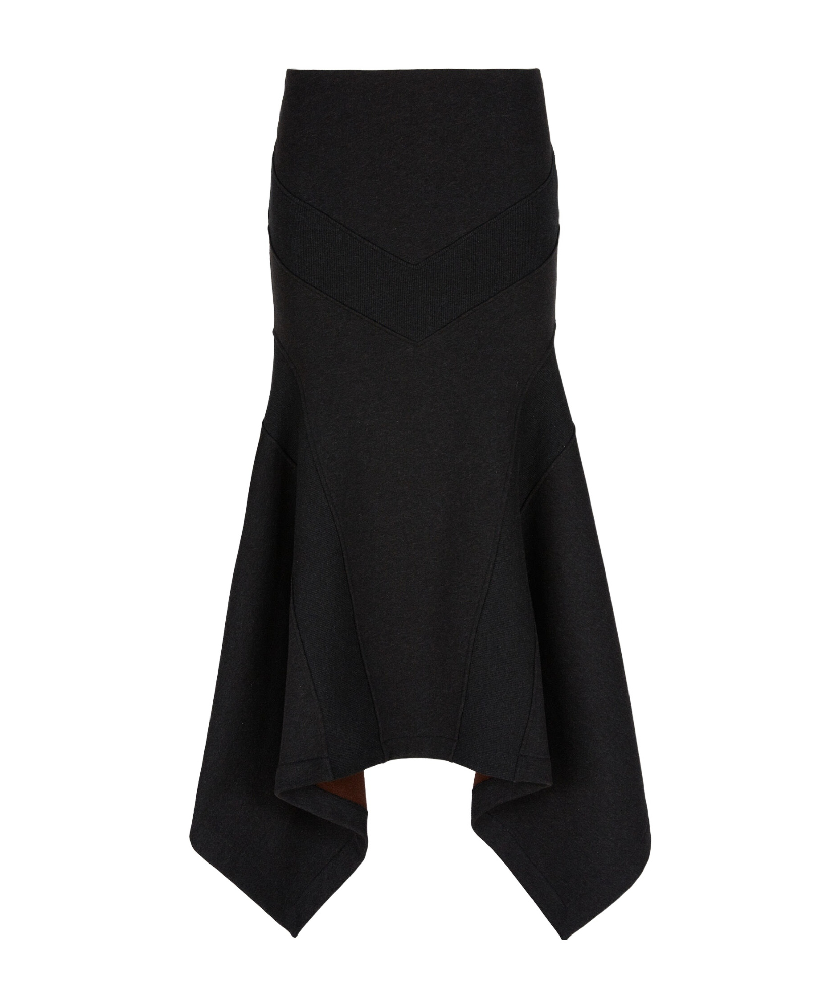 Attico Asymmetric Midi Skirt In Black