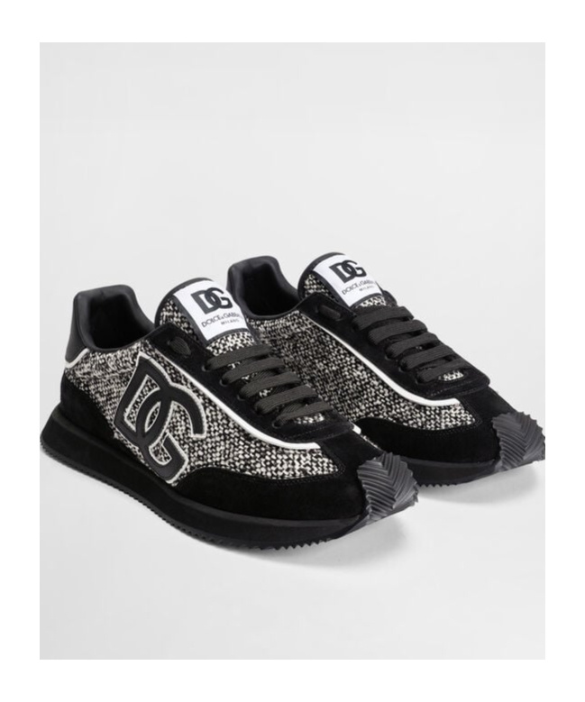 Dolce & Gabbana Low-top Wool Sneakers With Suede Inserts