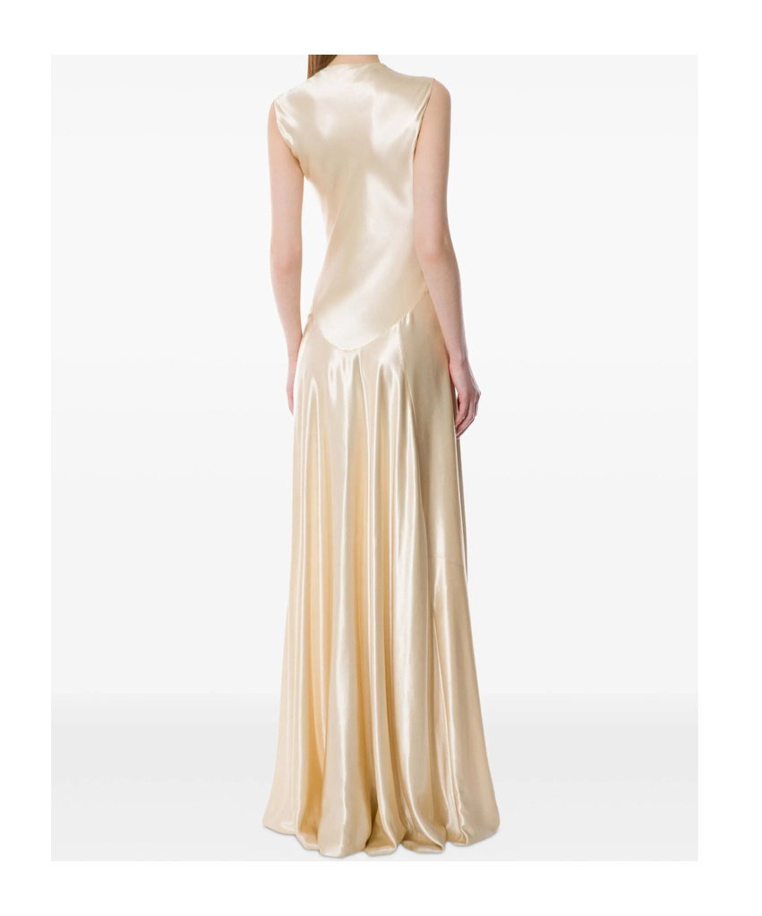 Alberta Ferretti Sleeveless Dress In Neutral