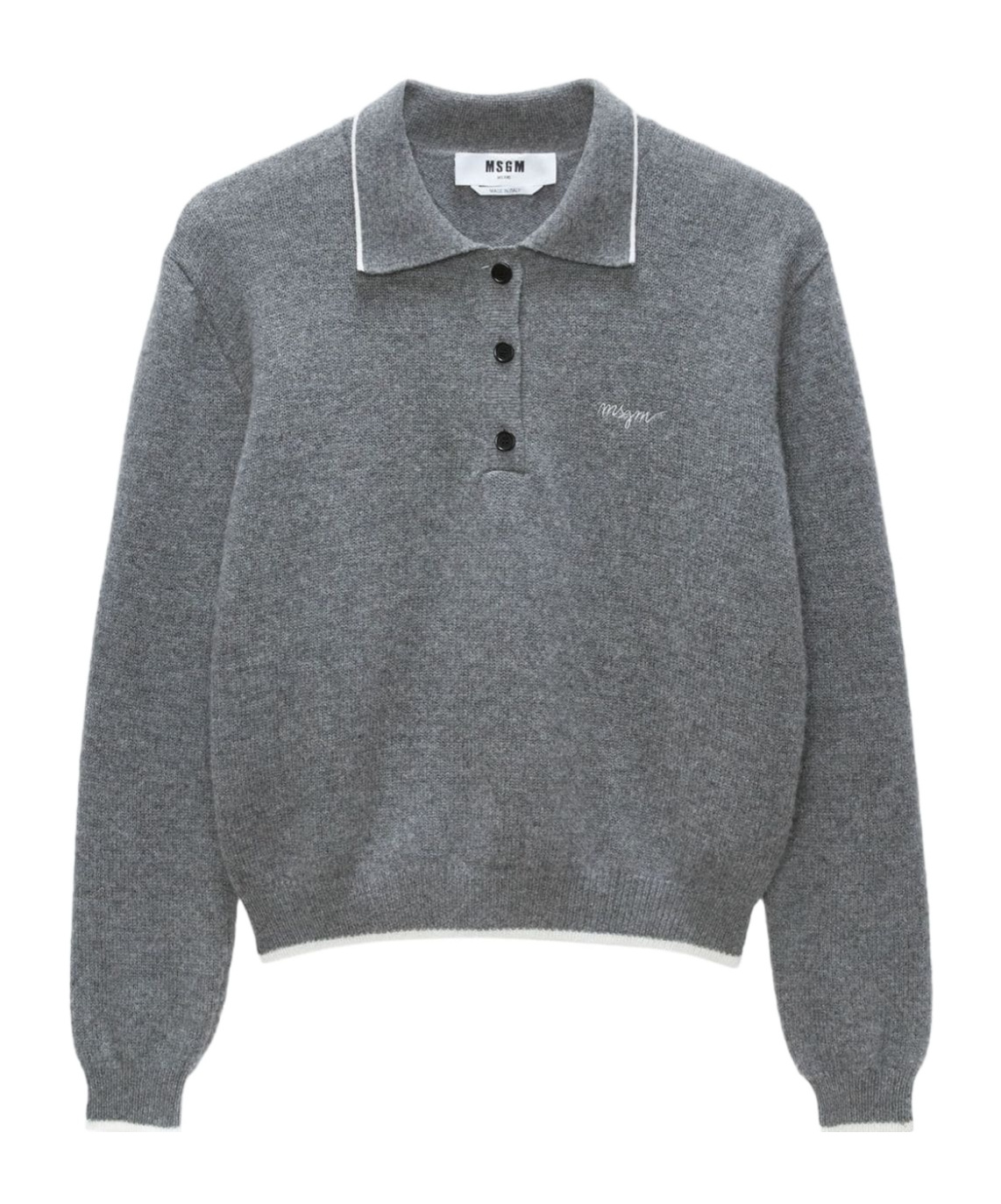 Msgm Logo-embroidered Sweater In Gray