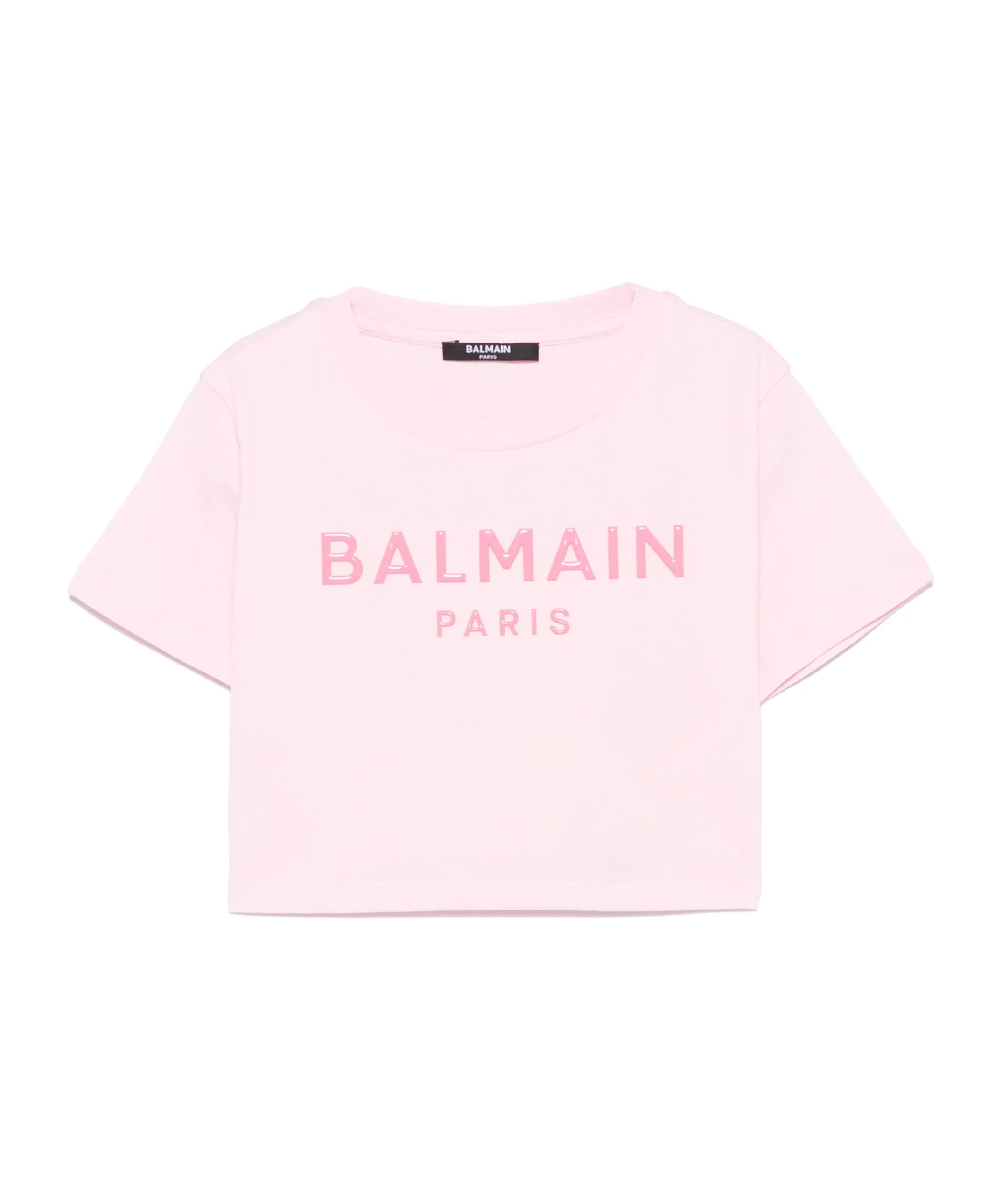 Balmain Logo-appliqué T-shirt In Pink