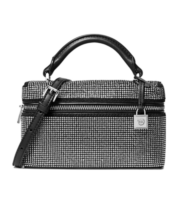 Michael Kors Jana Extra-small Embellished Suede Convertible Crossbody Bag In Gray