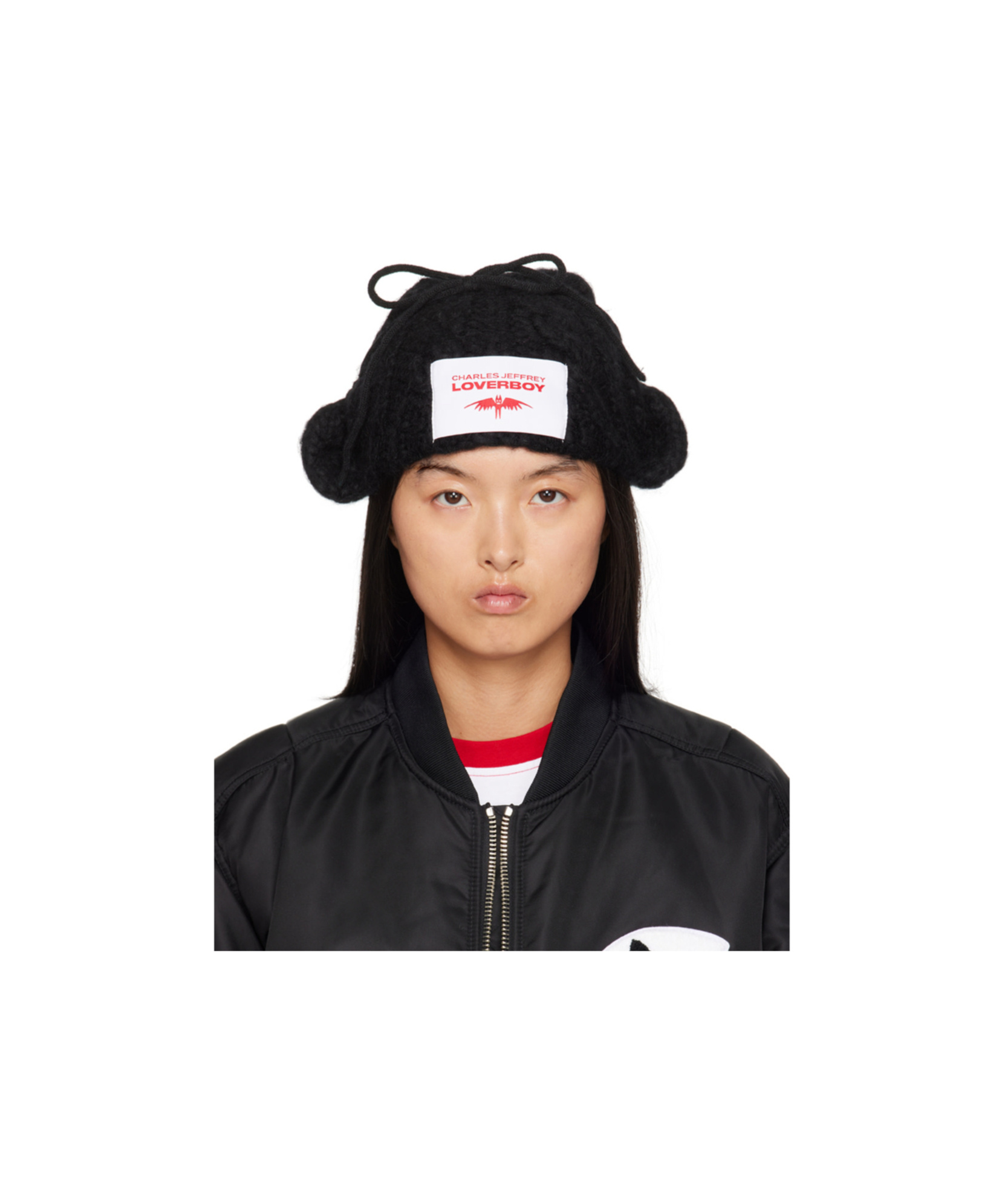 Charles Jeffrrey Loverboy Chunky Aviator Beanie In Black