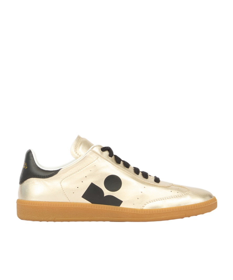 Isabel Marant Shiny Leather Kaycee Sneakers In Nude