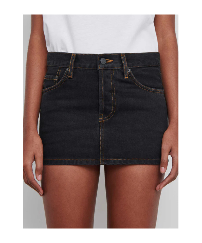 Wardrobe.nyc Denim Mini Skirt In Brown
