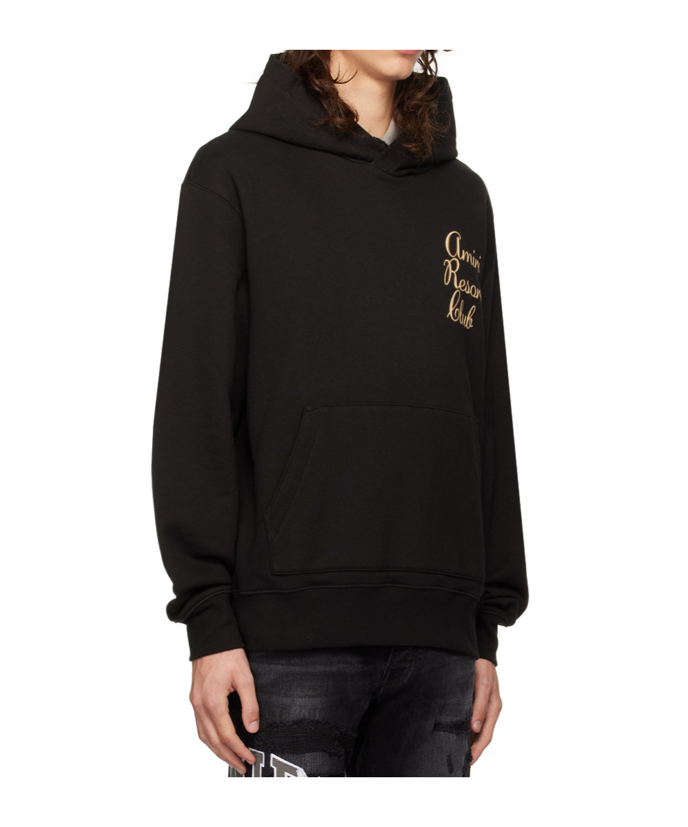 Amiri Resort Club Letter-printed Hooded Hooded Hoodie In Black