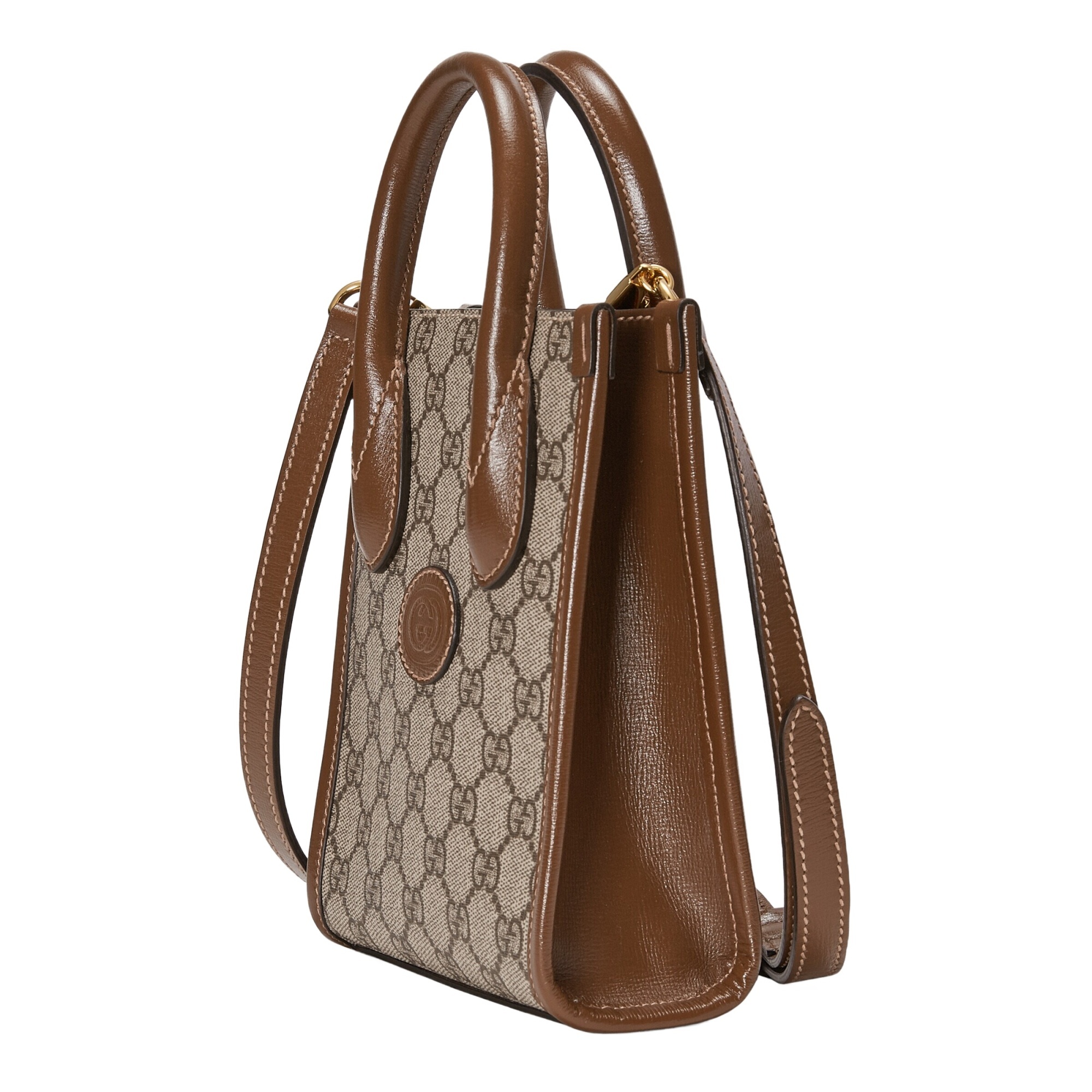 Gucci Mini Gg-canvas And Leather Tote Bag In Nude