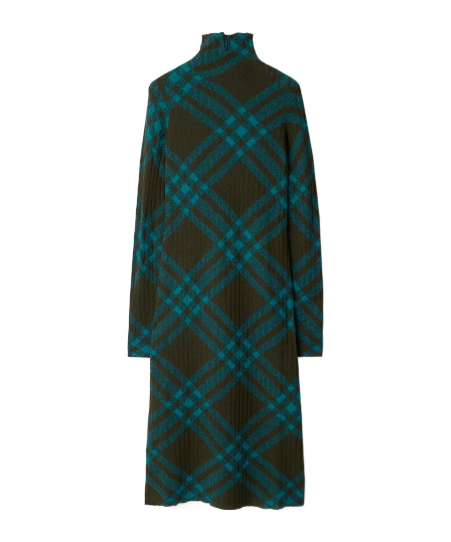 Shop Burberry Checkered Wool Blend Shift Dress In Black