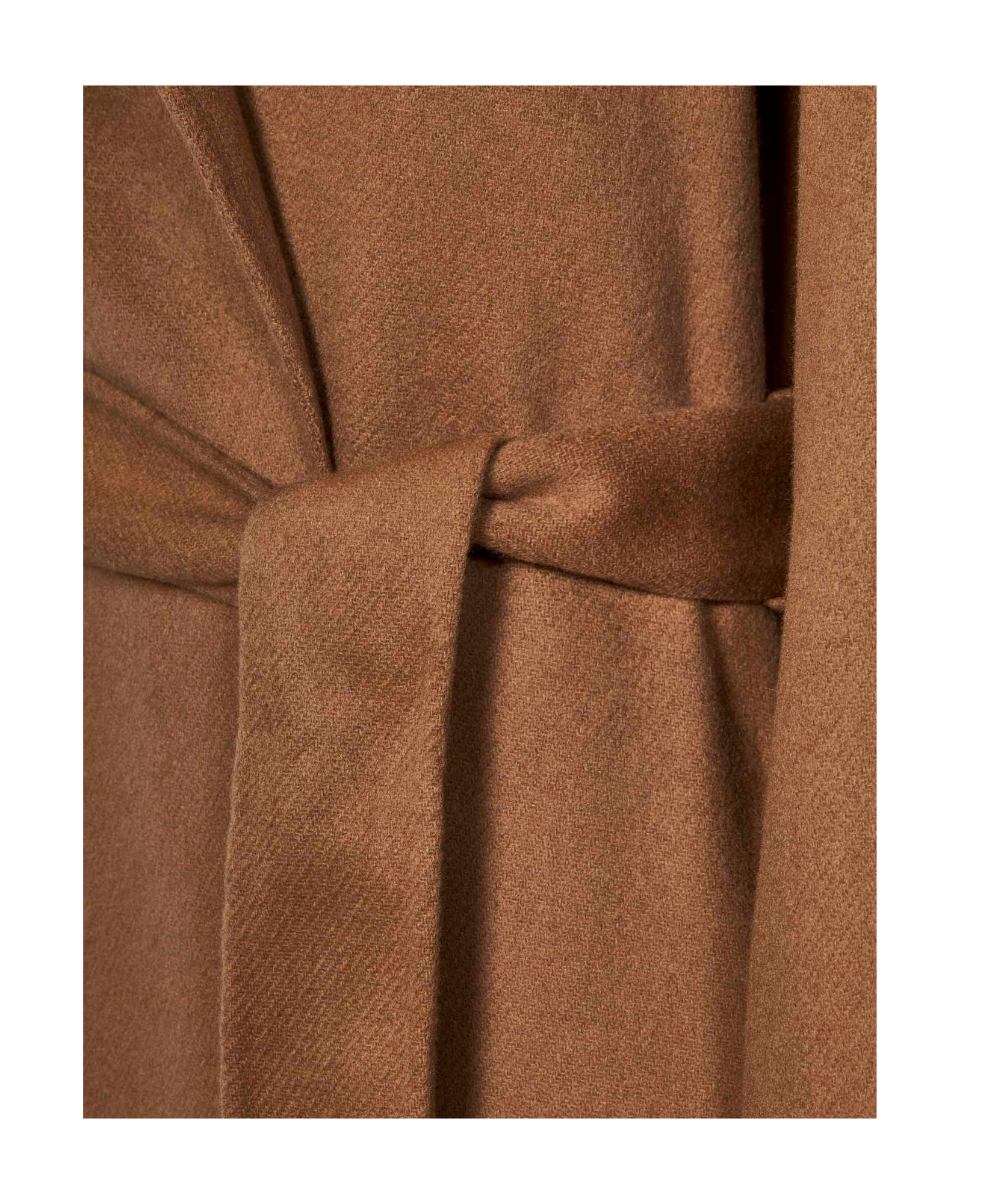 Polo Ralph Lauren Camel Cashmere Coat With Wide Lapels In Brown