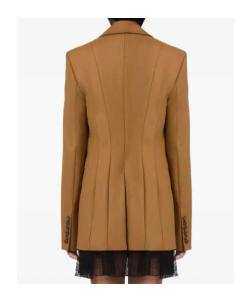 Nina Ricci Double-breasted Jacket In Wool Gabardine In Brown