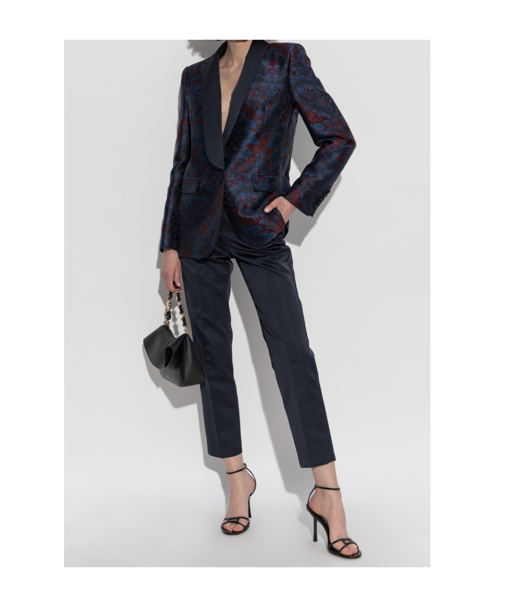 Etro Decorative Pattern Single-breasted Blazer In Blue