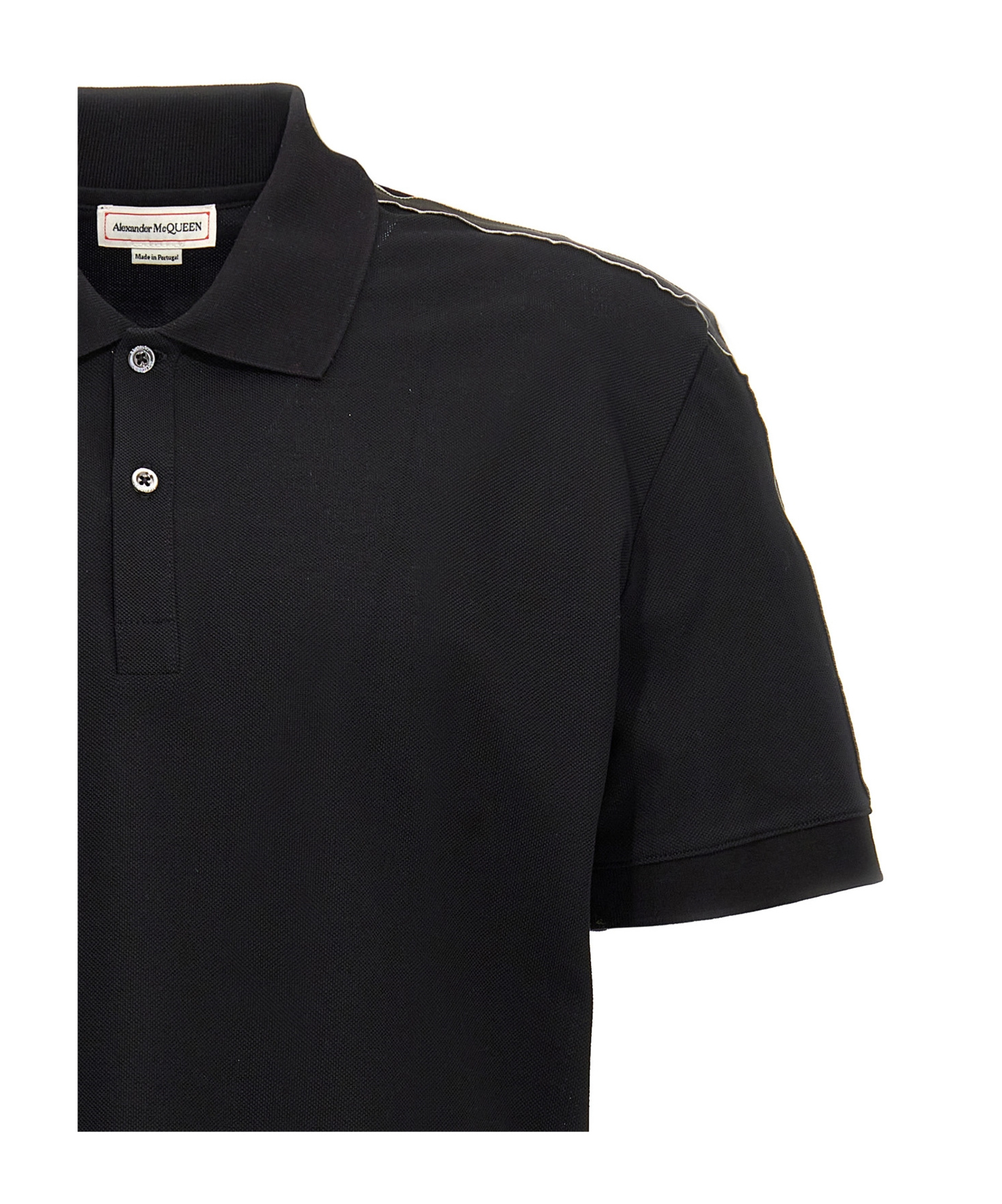 Alexander Mcqueen Organic Cotton Piquet Polo Shirt In Black