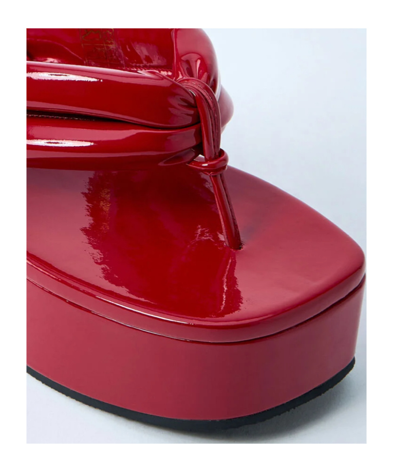 Dries Van Noten Women High-shine Heeled Sandals In Red