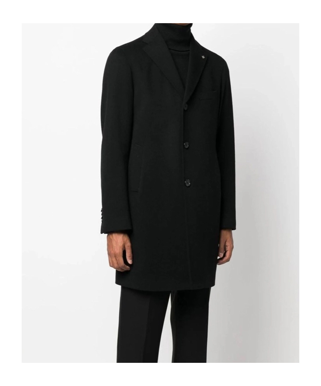 Tagliatore Tailored Coat With Notch Lapel And Pockets In Black