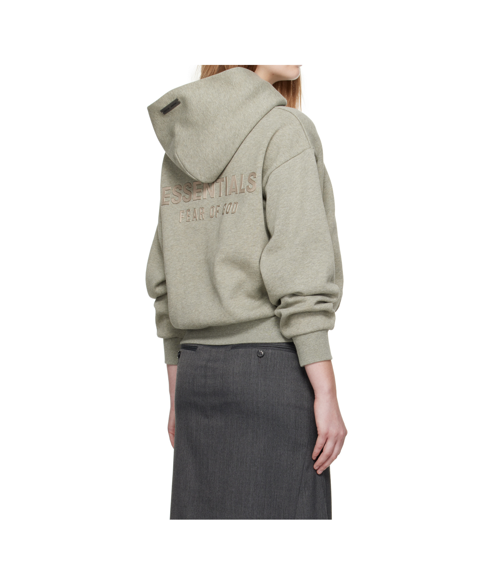 Essentials Logo Patch Hooded Sweatshirt In Brown