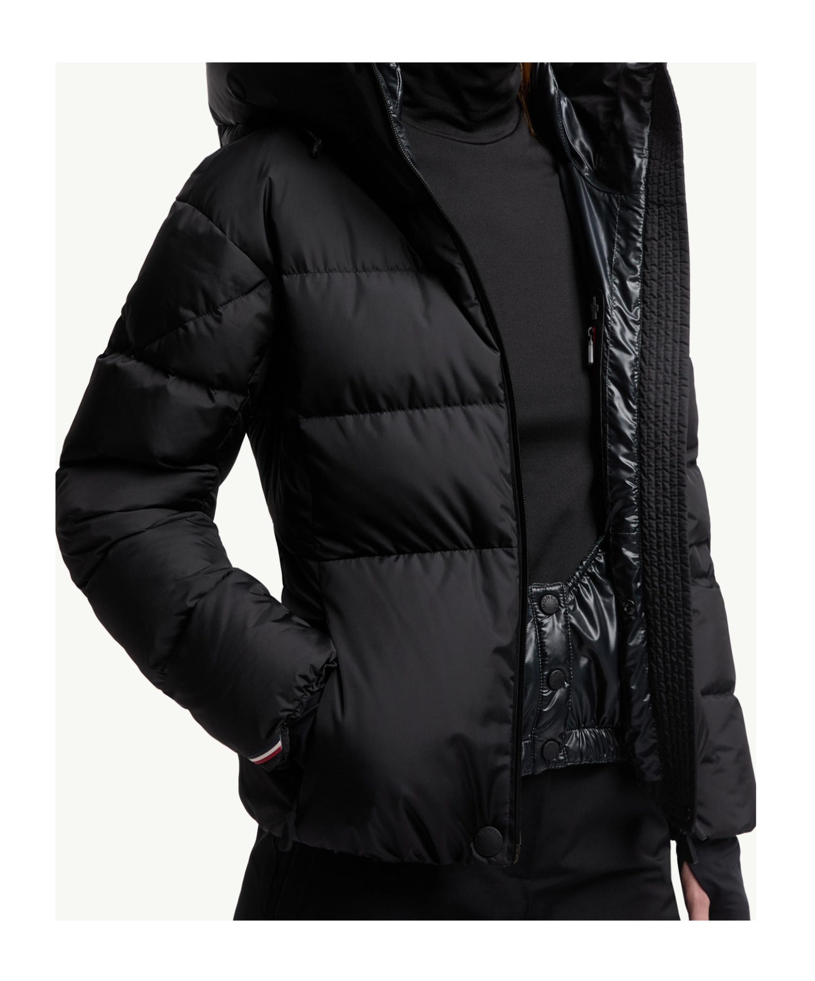 Moncler Bouquetin Padded Jacket Drawstring In Black