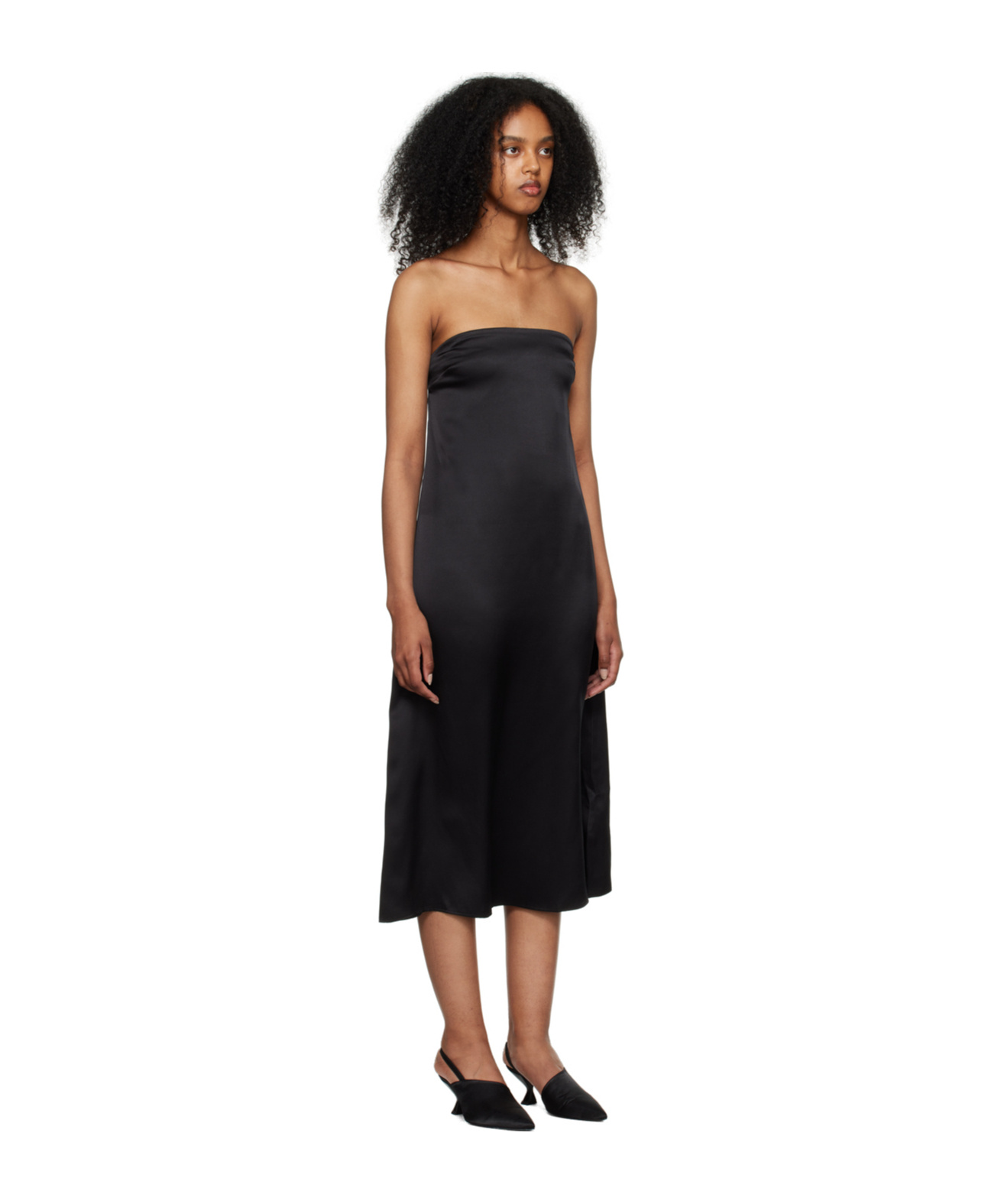 ANINE BING MEGAN STRAPLESS MIDI DRESS