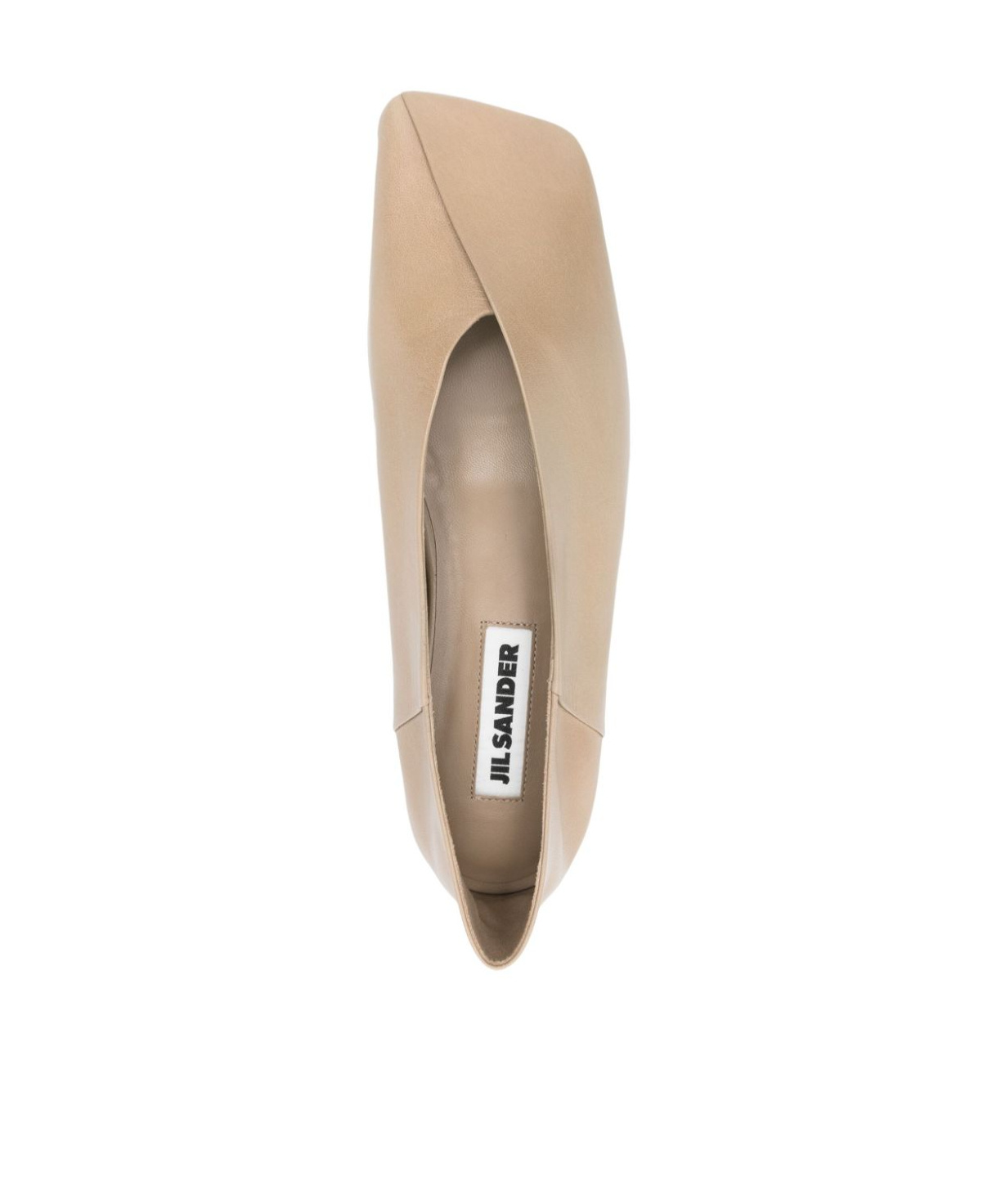 Jil Sander Sandy-colored Leather Ballet Flats In Nude