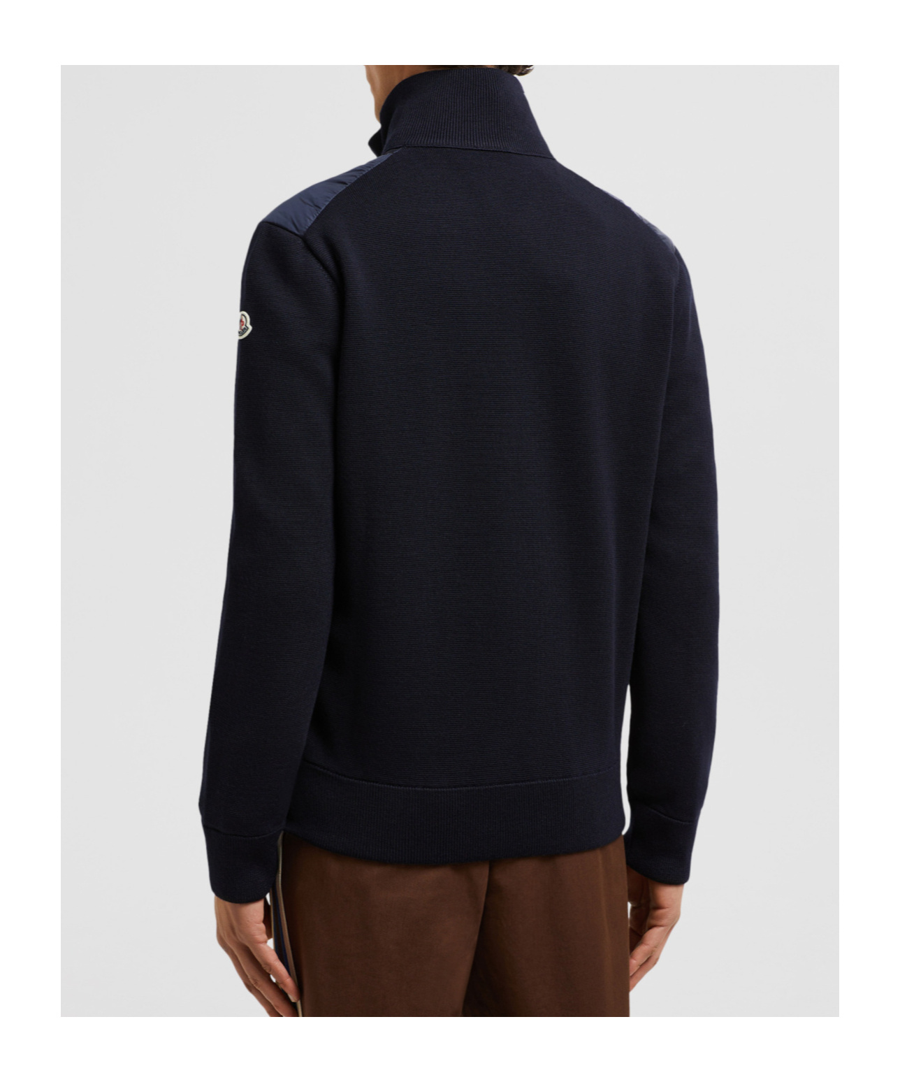 Moncler Nylon And Wool Padded Jacket In Blue