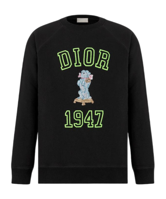 Dior Homme Logo Embroidered Crewneck Sweatshirt In Black