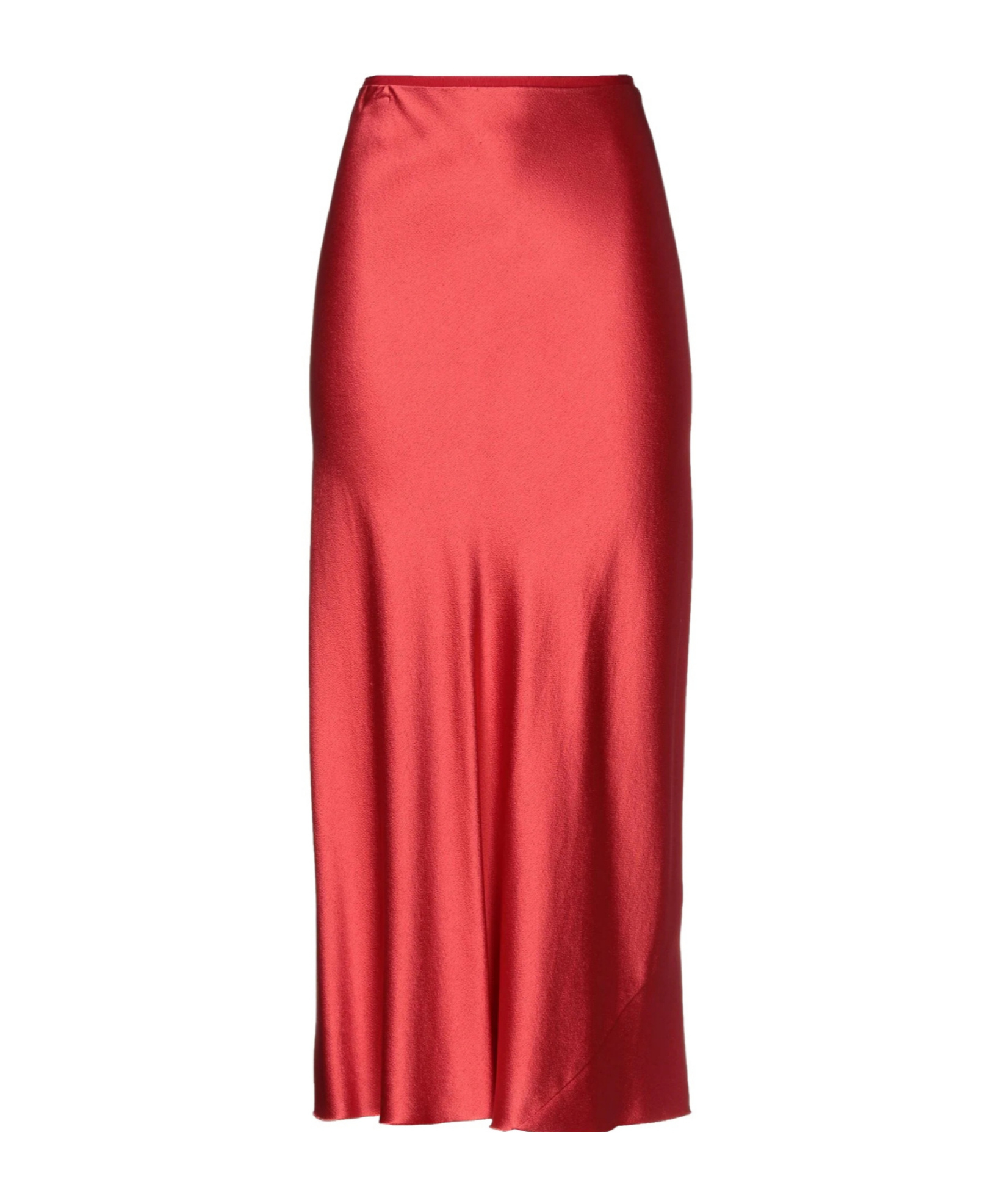 Maison Margiela Minimalist Solid-color Satin Midi Skirt In Red
