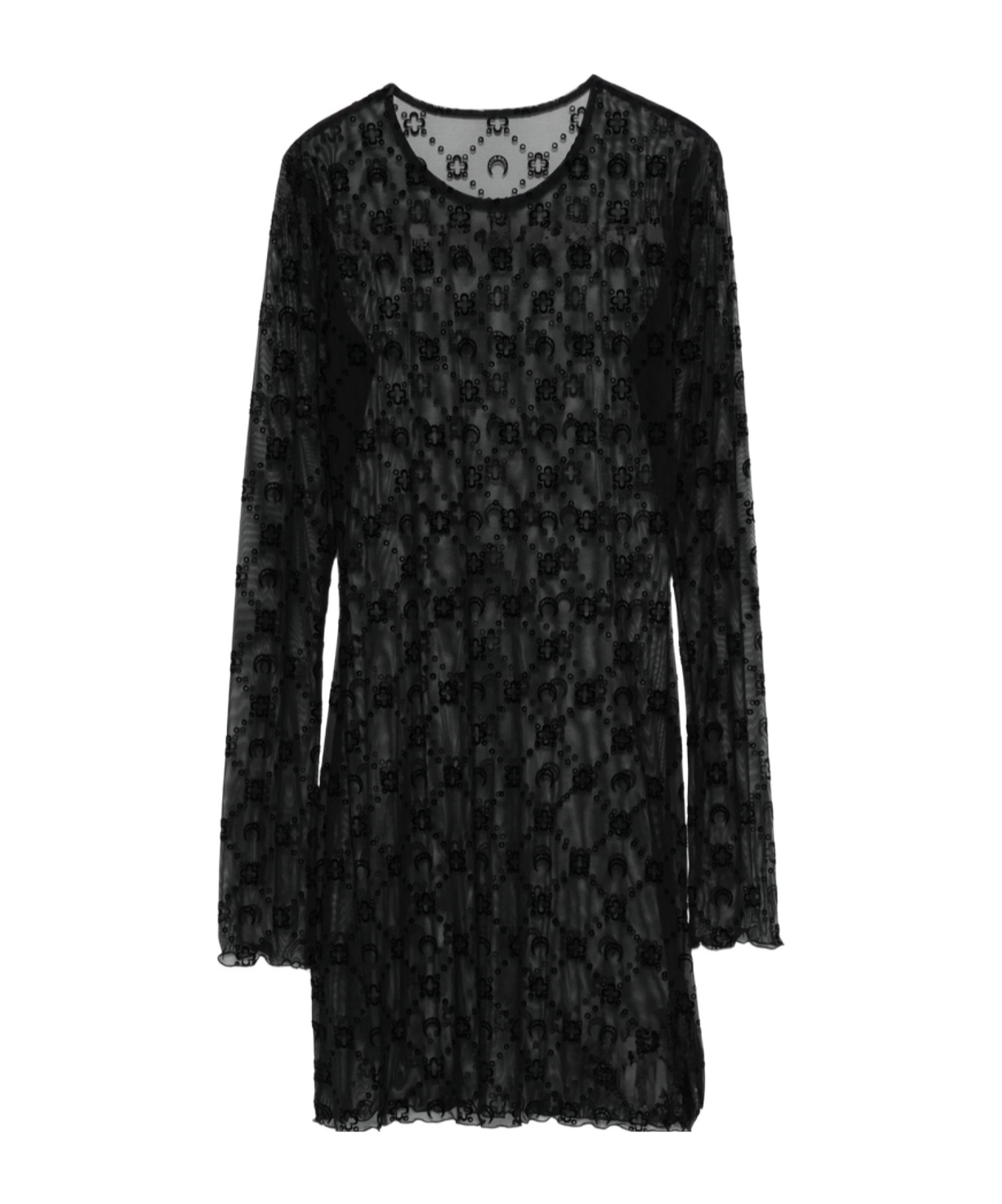 Marine Serre Long-sleeved Dress In Black
