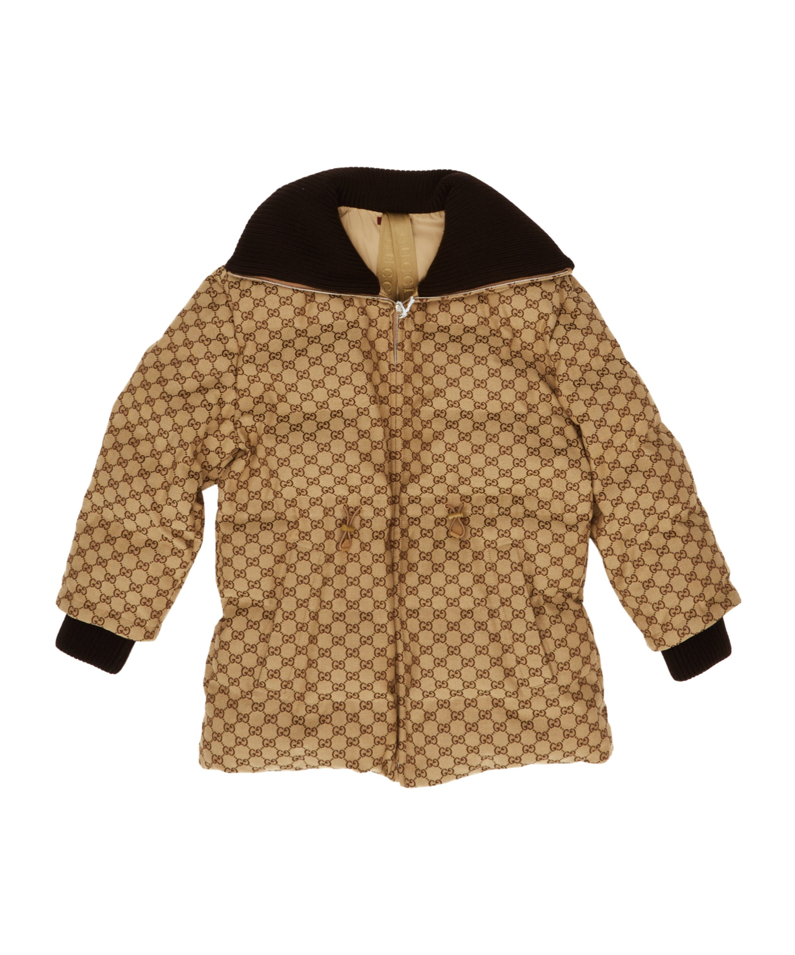 Gucci Long-sleeved Cotton Jacket In Brown