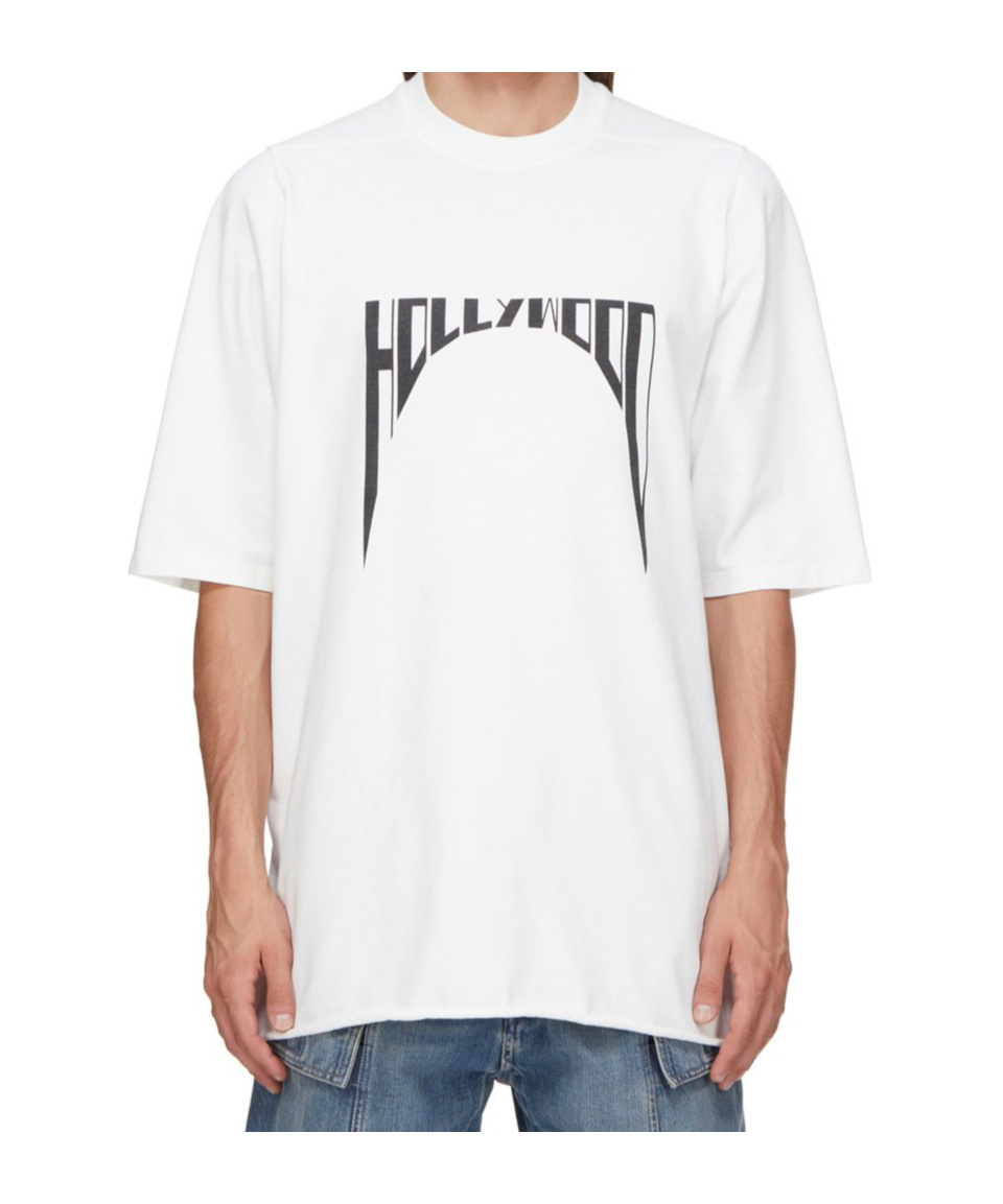 Rick Owens Drkshdw Drkshdw By Rick Owens Bold Graphic Print Oversized T-shirt In White
