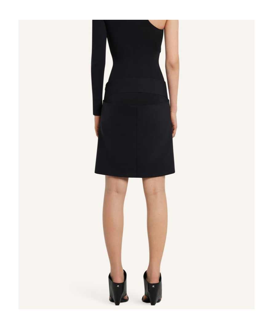 Courrèges Oblique Draped Mini Skirt In Black