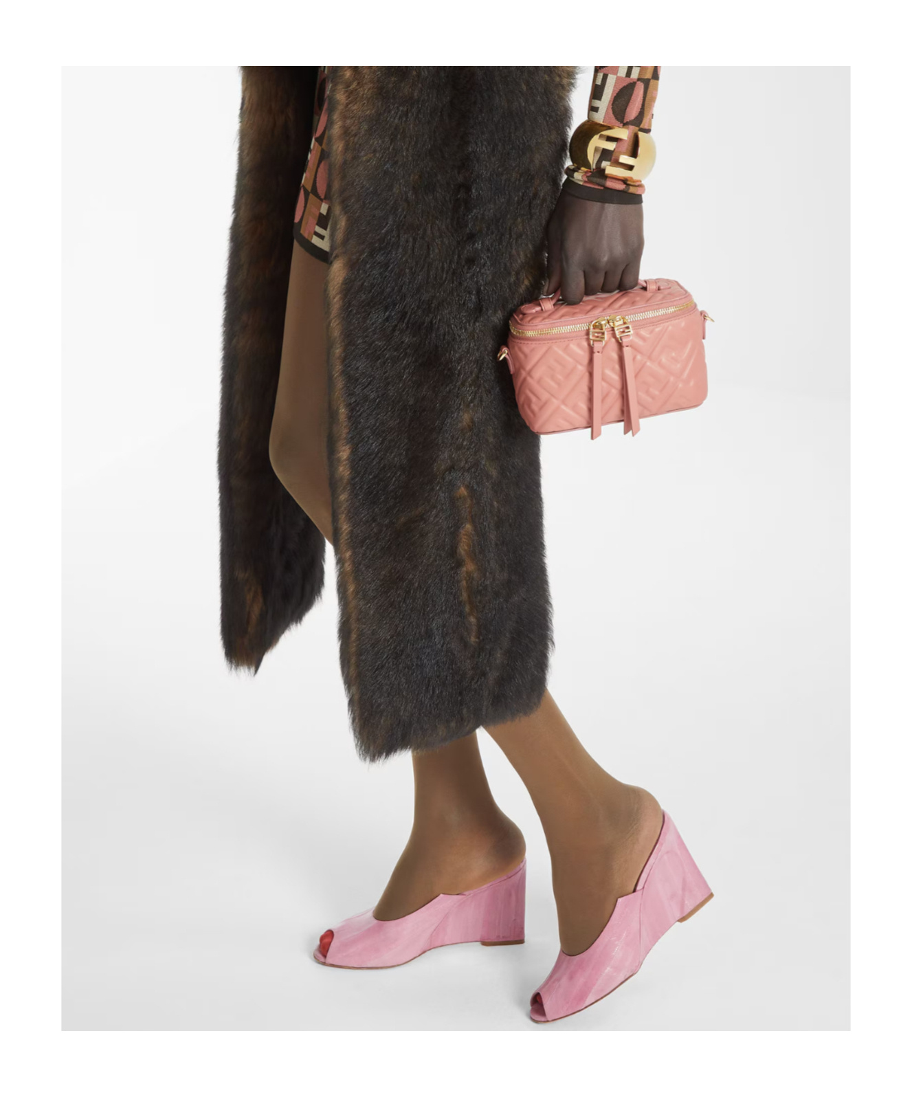 Fendi Pink Nappa Leather Mini-bag With Ff Motif In Pink