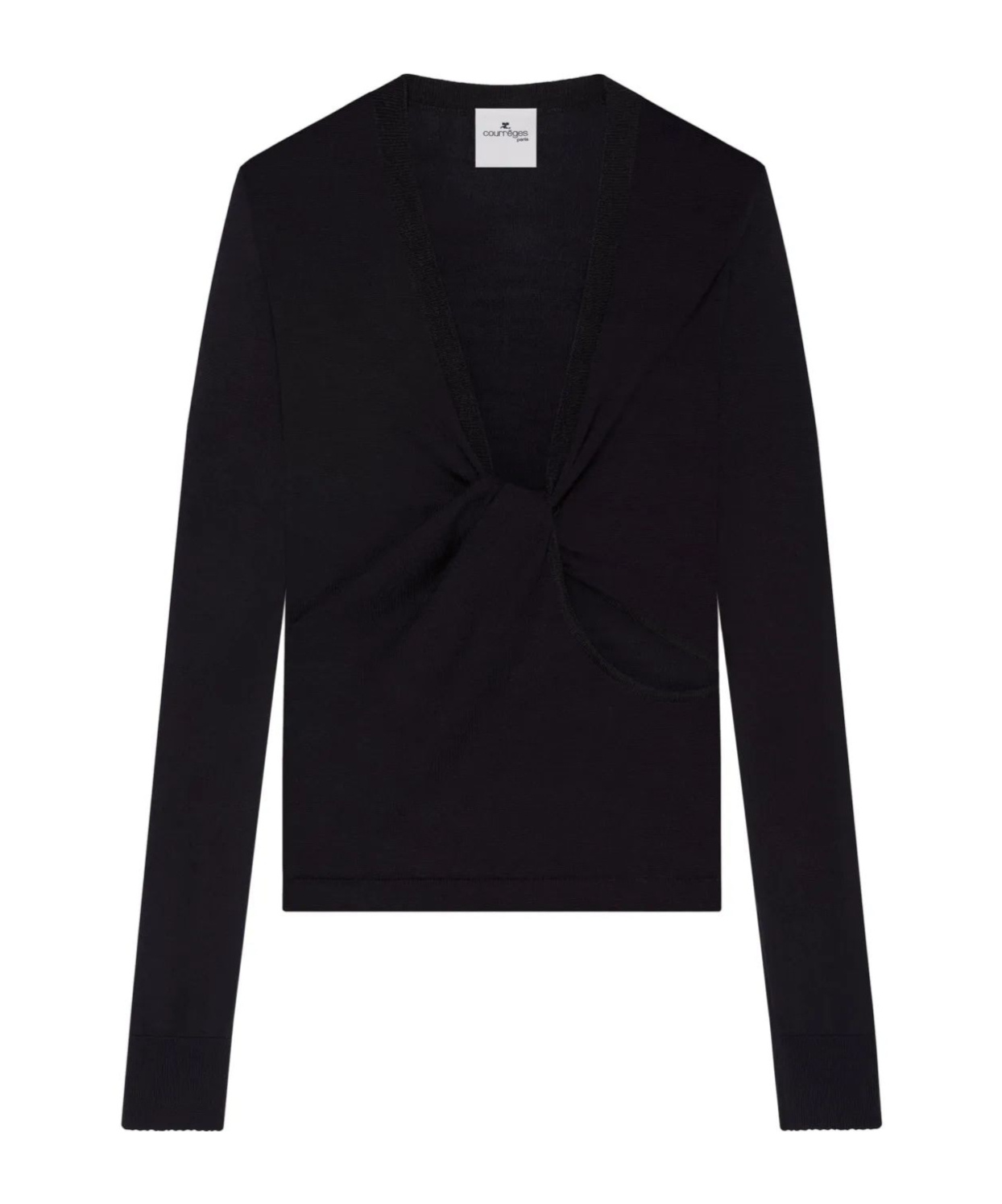 Courrèges Twist-detailing Shirt In Black