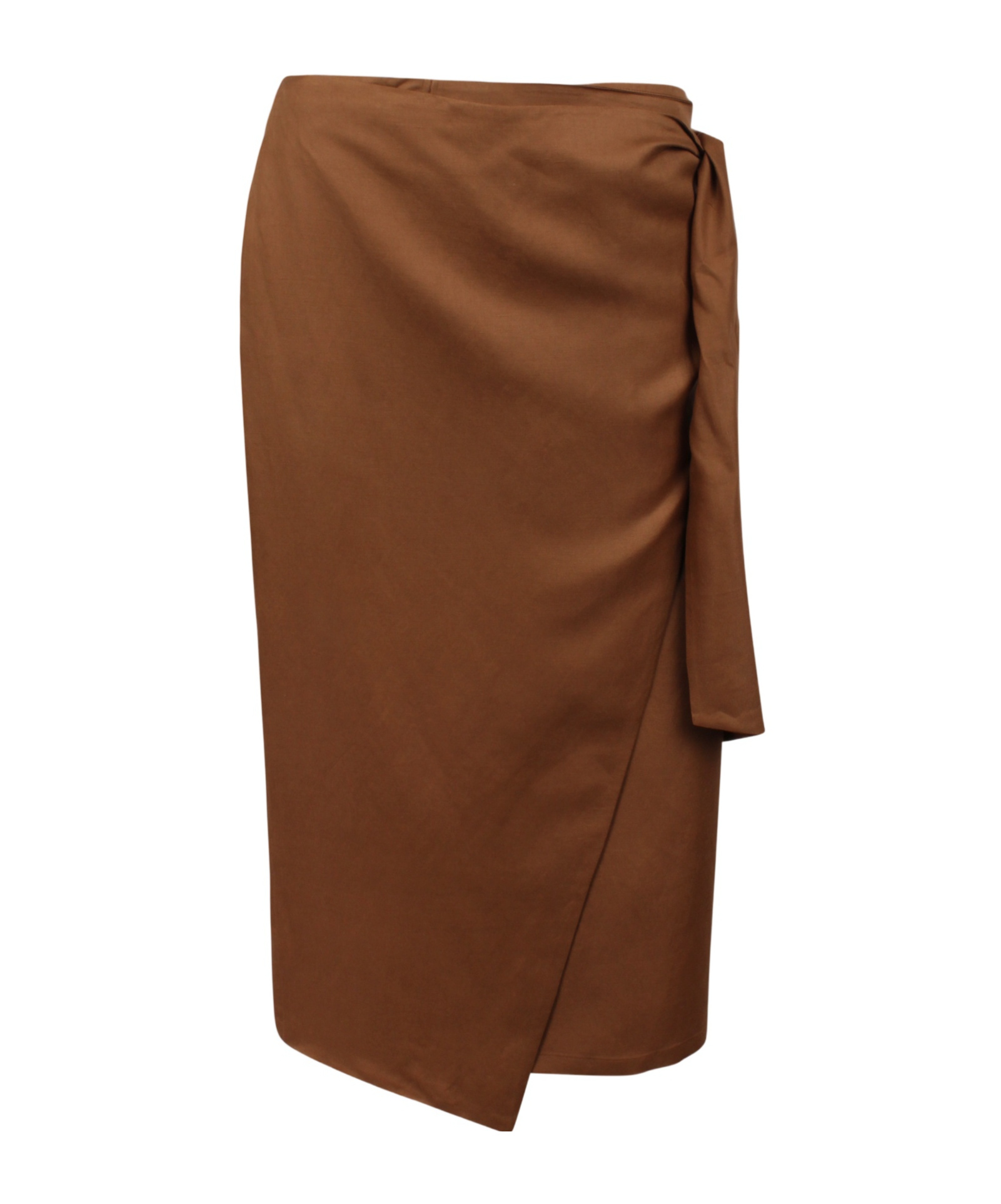 Max Mara Tequila Skirt In Linen And Silk Twill In Brown