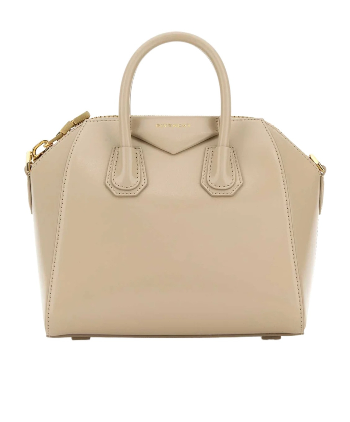 Givenchy Women Sand Leather Mini Antigona Handbag In Natural Beige